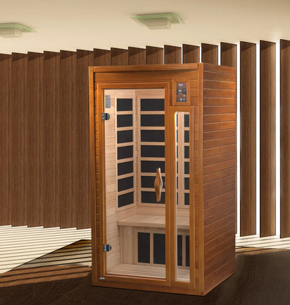 Dynamic DYN-6106-01 Barcelona Elite 1-2 Person Ultra Low EMF FAR Infrared Sauna Hemlock