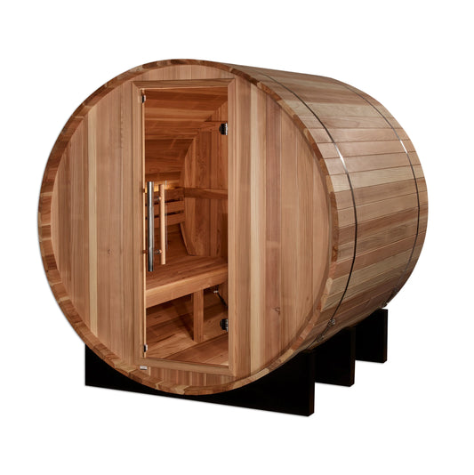 Golden Designs GDI-B002-01 St. Moritz 2 Person Barrel Traditional Sauna - Pacific Cedar