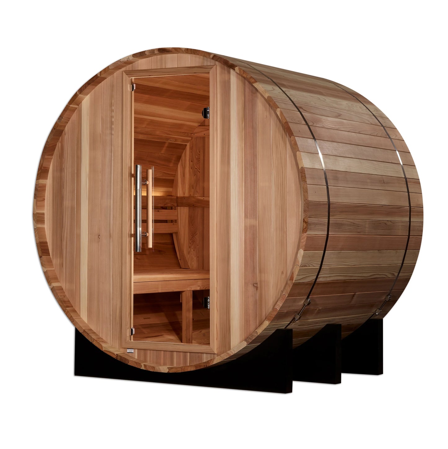 Golden Designs GDI-B002-01 St. Moritz 2 Person Barrel Traditional Sauna - Pacific Cedar