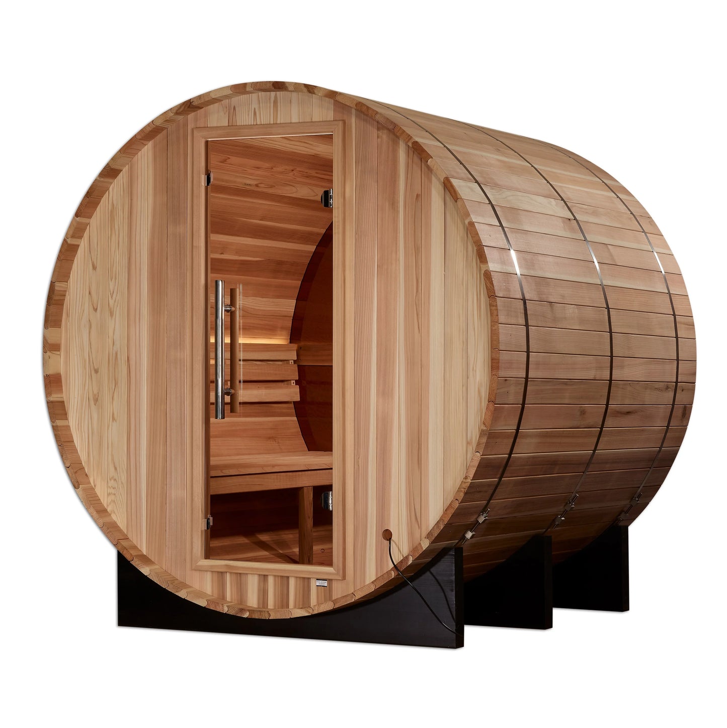 Golden Designs GDI-B024-01 Zurich 4 Person Barrel w/Bronze Privacy View - Steam Sauna Cedar