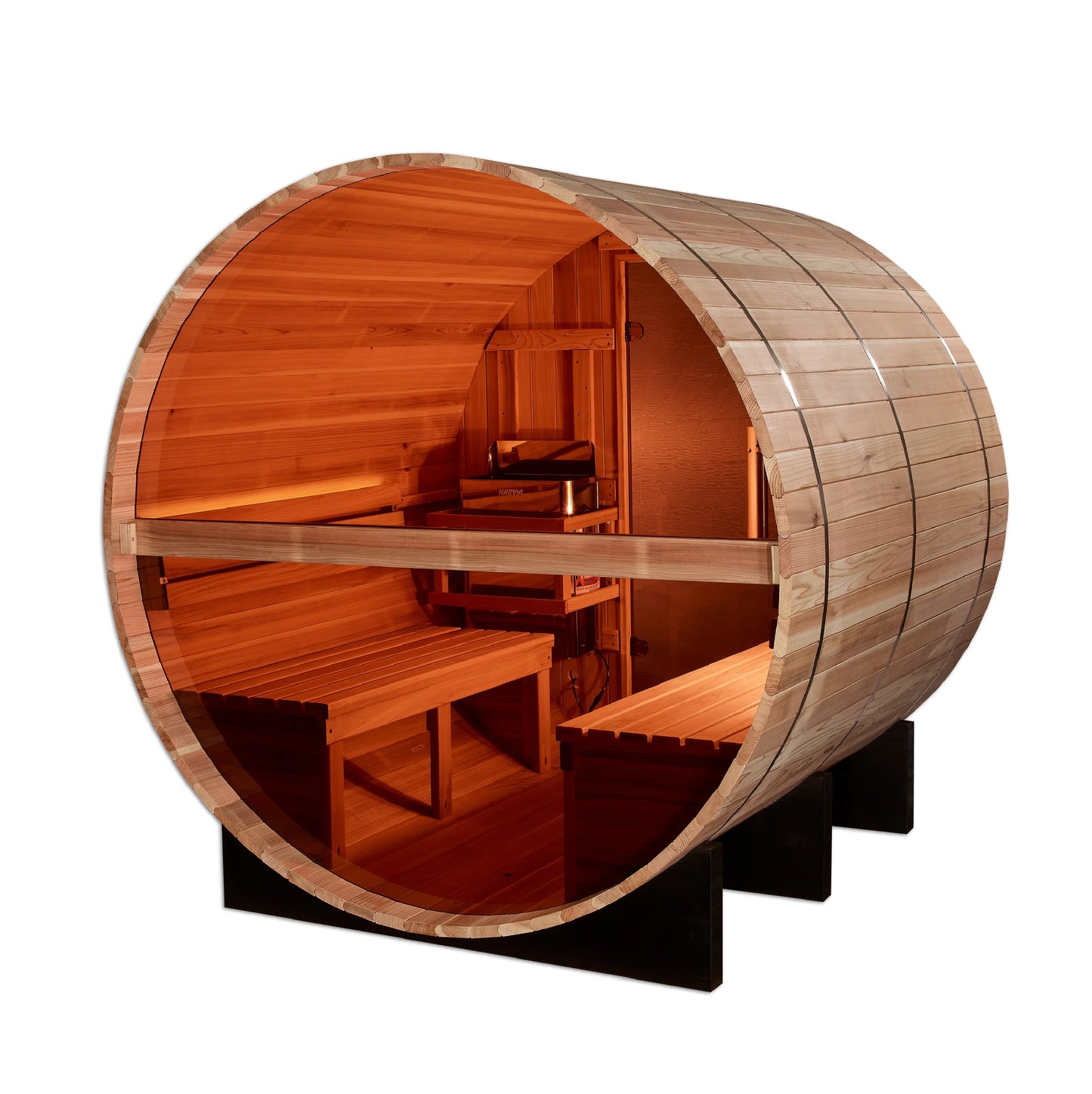 Golden Designs GDI-B024-01 Zurich 4 Person Barrel w/Bronze Privacy View - Steam Sauna Cedar