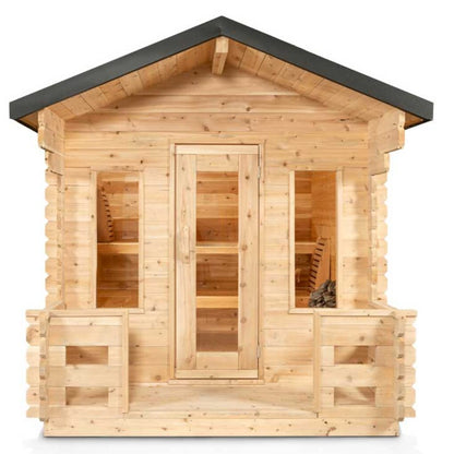 Canadian Timber Georgian CTC88PE 4-6 person Outdoor Cabin Sauna w/Porch