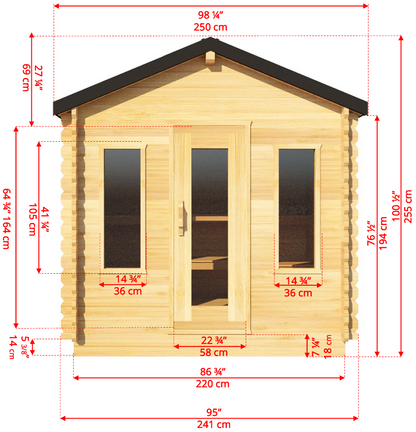 Canadian Timber Georgian CTC88E 4-6 person Outdoor Cabin Sauna