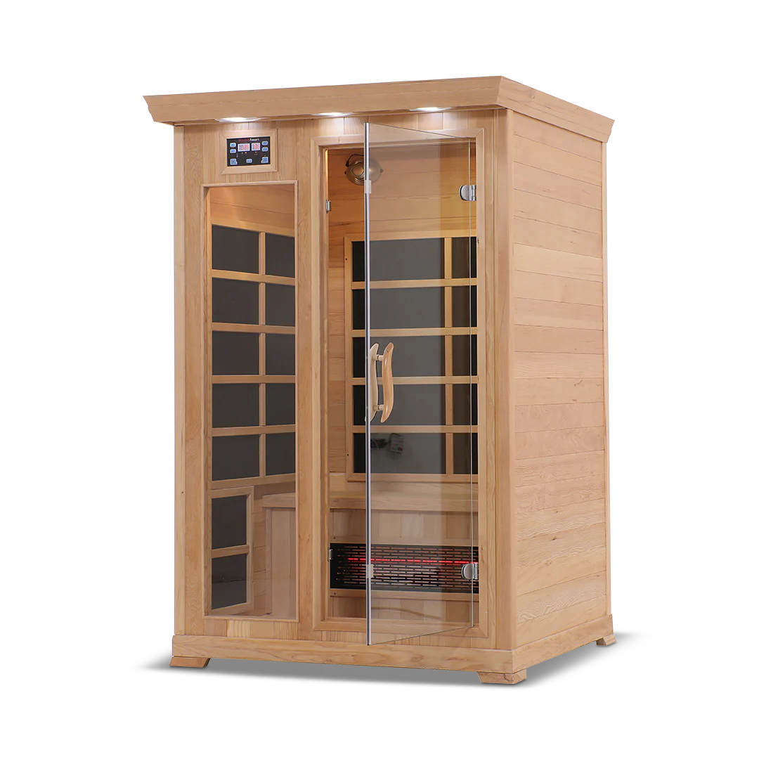 HealthSmart 2 Person FAR Infrared Sauna, Hemlock