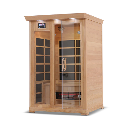 HealthSmart 2 Person FAR Infrared Sauna, Hemlock