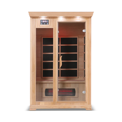 HealthSmart 2 Person FAR Infrared Sauna, Hemlock