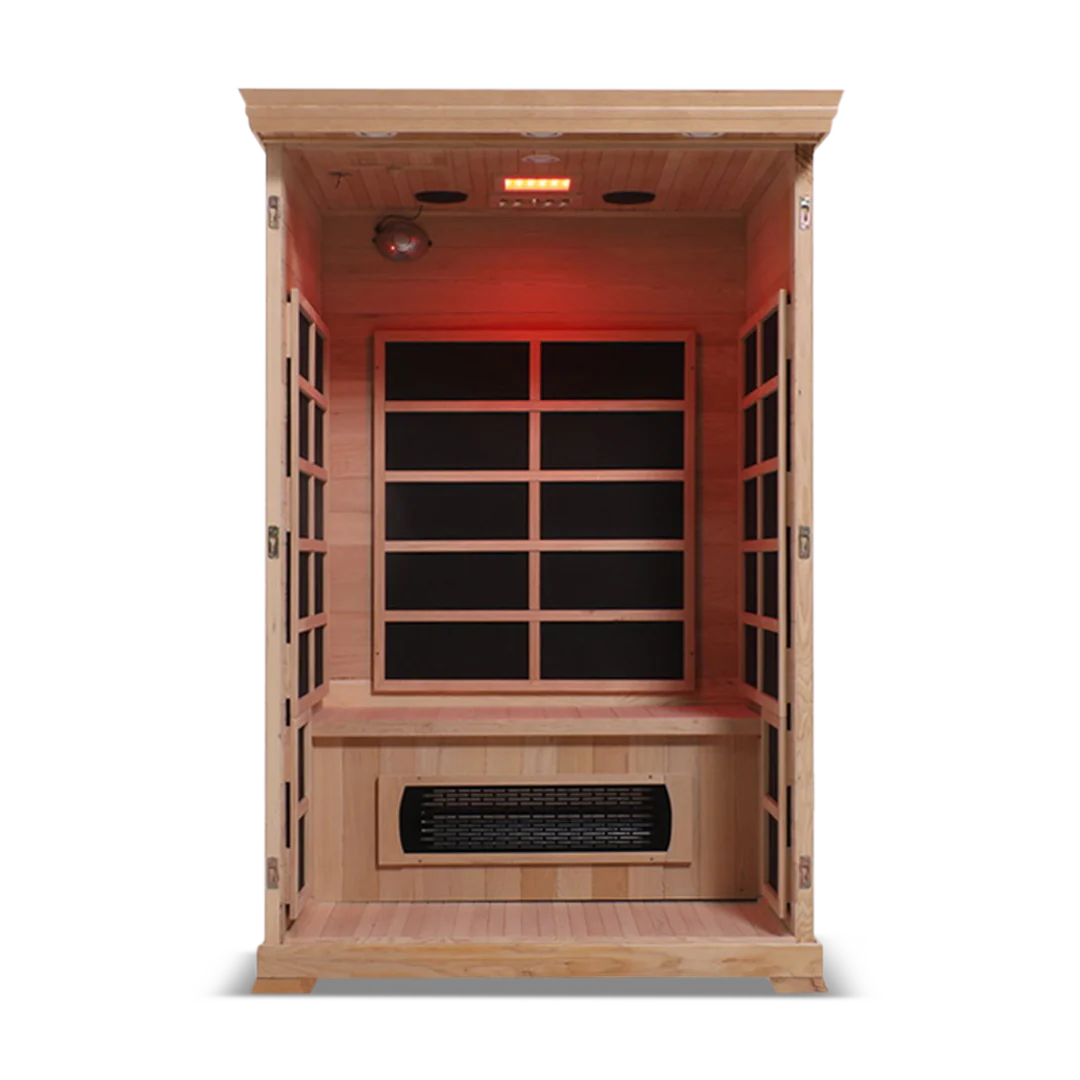 HealthSmart 2 Person FAR Infrared Sauna, Hemlock