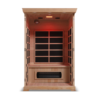 HealthSmart 2 Person FAR Infrared Sauna, Hemlock