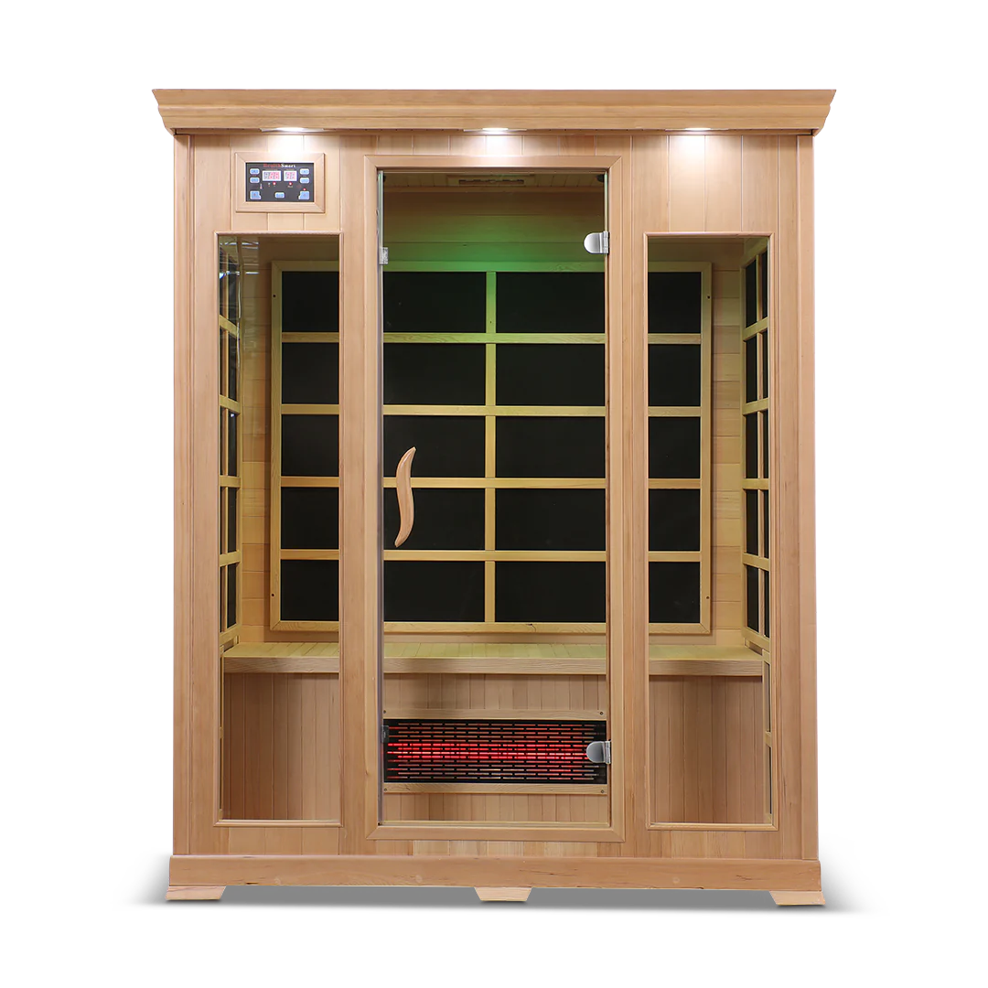 HealthSmart 3 Person Full Spectrum Infrared Sauna, Cedar or Hemlock