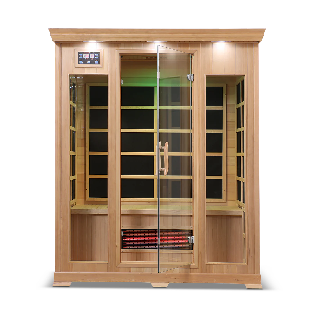 HealthSmart 3 Person Full Spectrum Infrared Sauna, Cedar or Hemlock