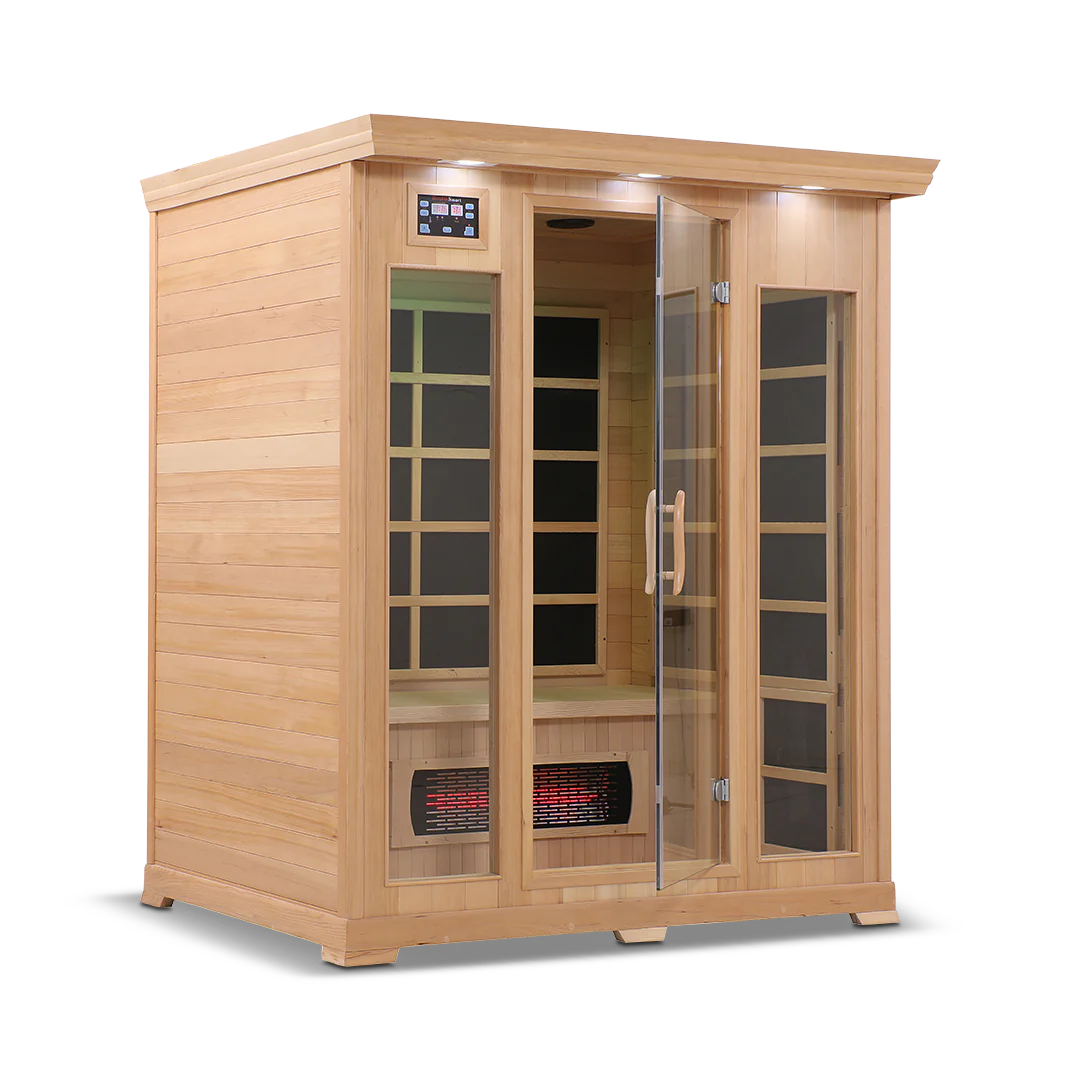 HealthSmart 3 Person Full Spectrum Infrared Sauna, Cedar or Hemlock