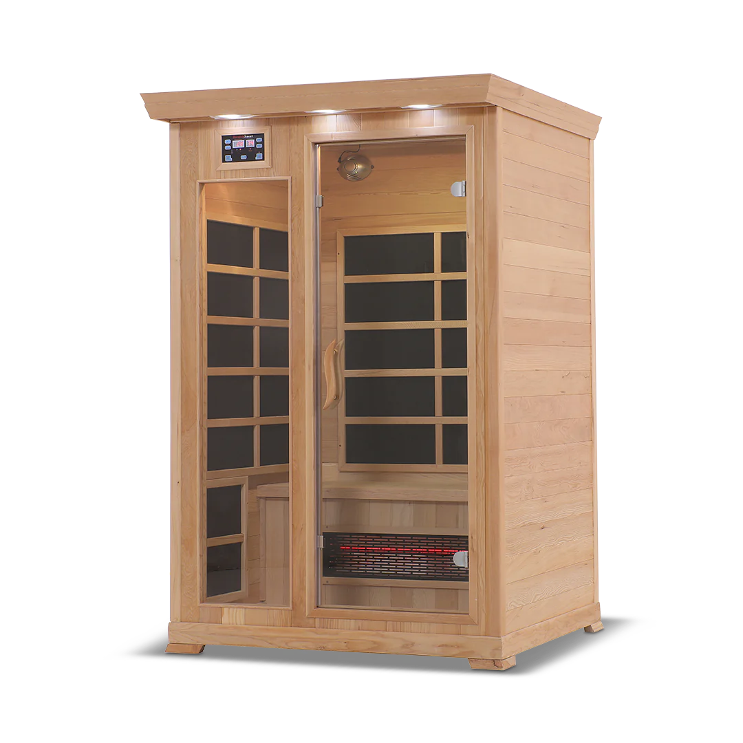 HealthSmart 2 Person FAR Infrared Sauna, Hemlock