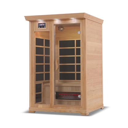 HealthSmart 2 Person FAR Infrared Sauna, Hemlock