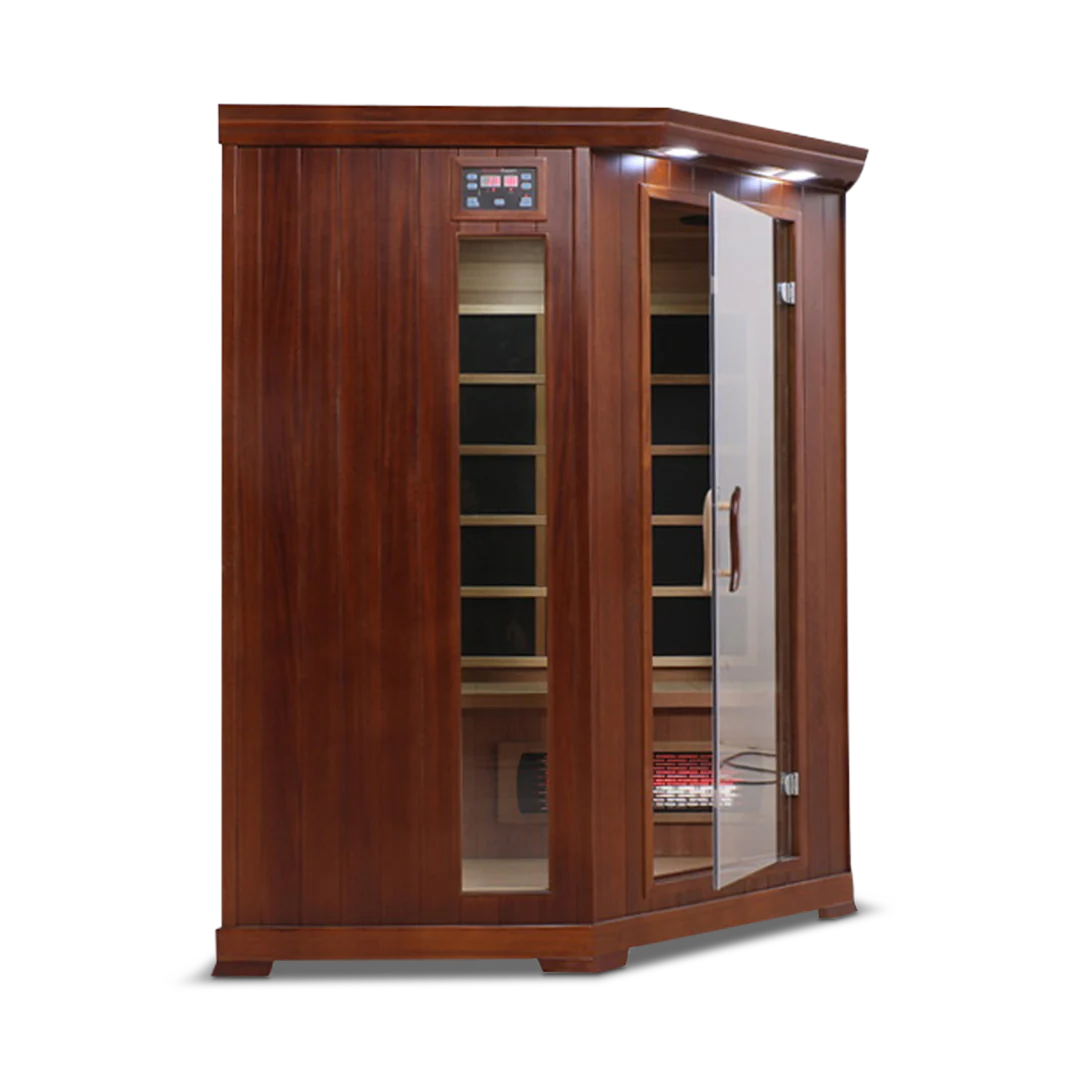 HealthSmart 4 Person Full Spectrum Infrared Corner Sauna Cedar or Hemlock