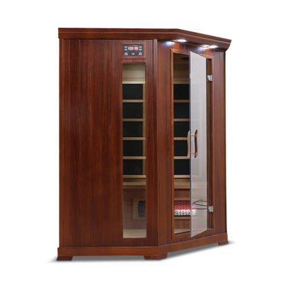 HealthSmart 4 Person Full Spectrum Infrared Corner Sauna Cedar or Hemlock