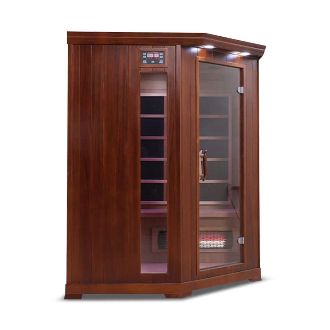 HealthSmart 4 Person Full Spectrum Infrared Corner Sauna Cedar or Hemlock