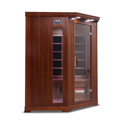 HealthSmart 4 Person Full Spectrum Infrared Corner Sauna Cedar or Hemlock