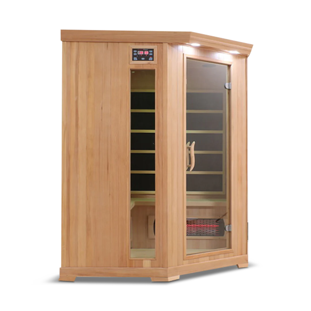 HealthSmart 4 Person Full Spectrum Infrared Corner Sauna Cedar or Hemlock