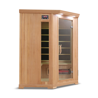 HealthSmart 4 Person Full Spectrum Infrared Corner Sauna Cedar or Hemlock