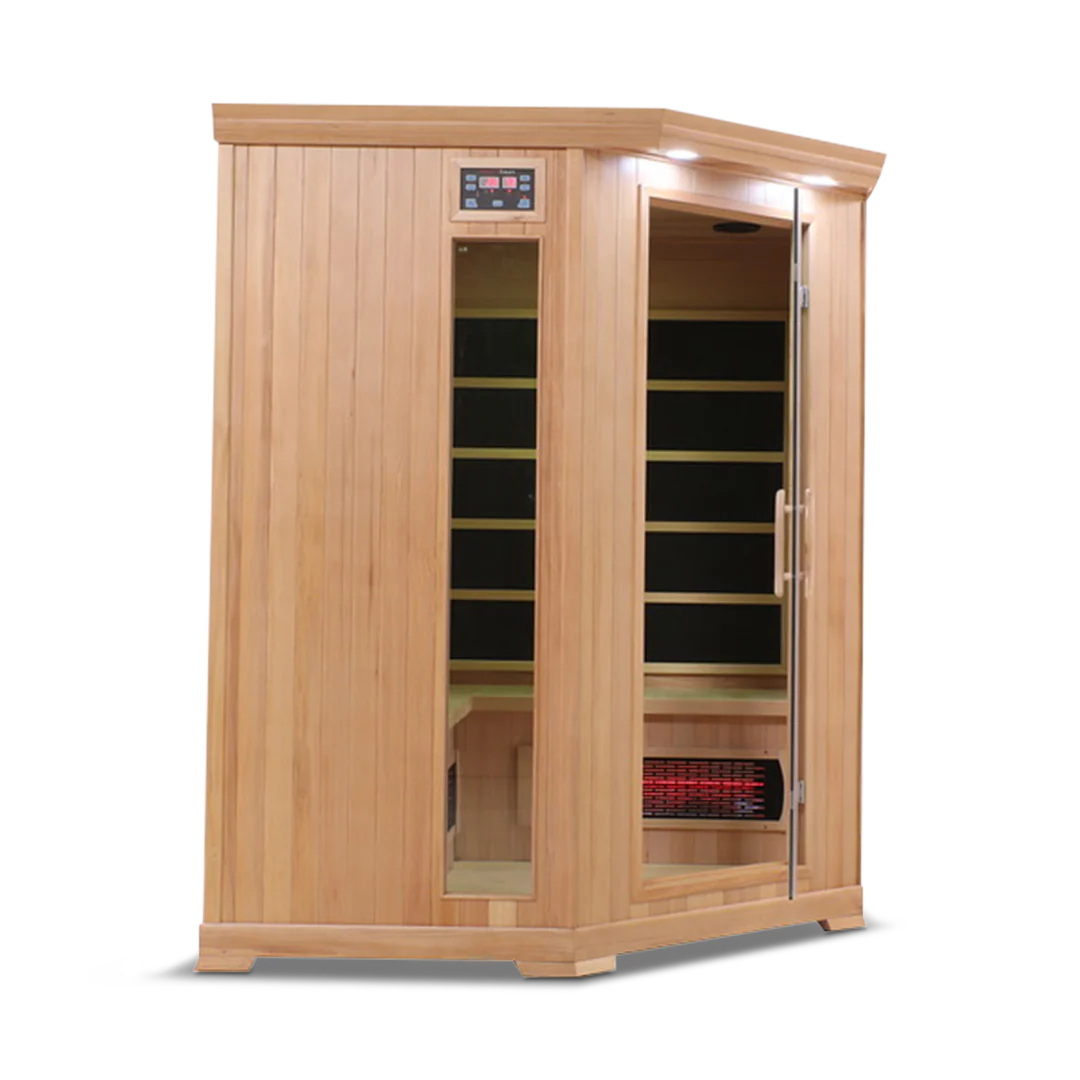 HealthSmart 4 Person Full Spectrum Infrared Corner Sauna Cedar or Hemlock