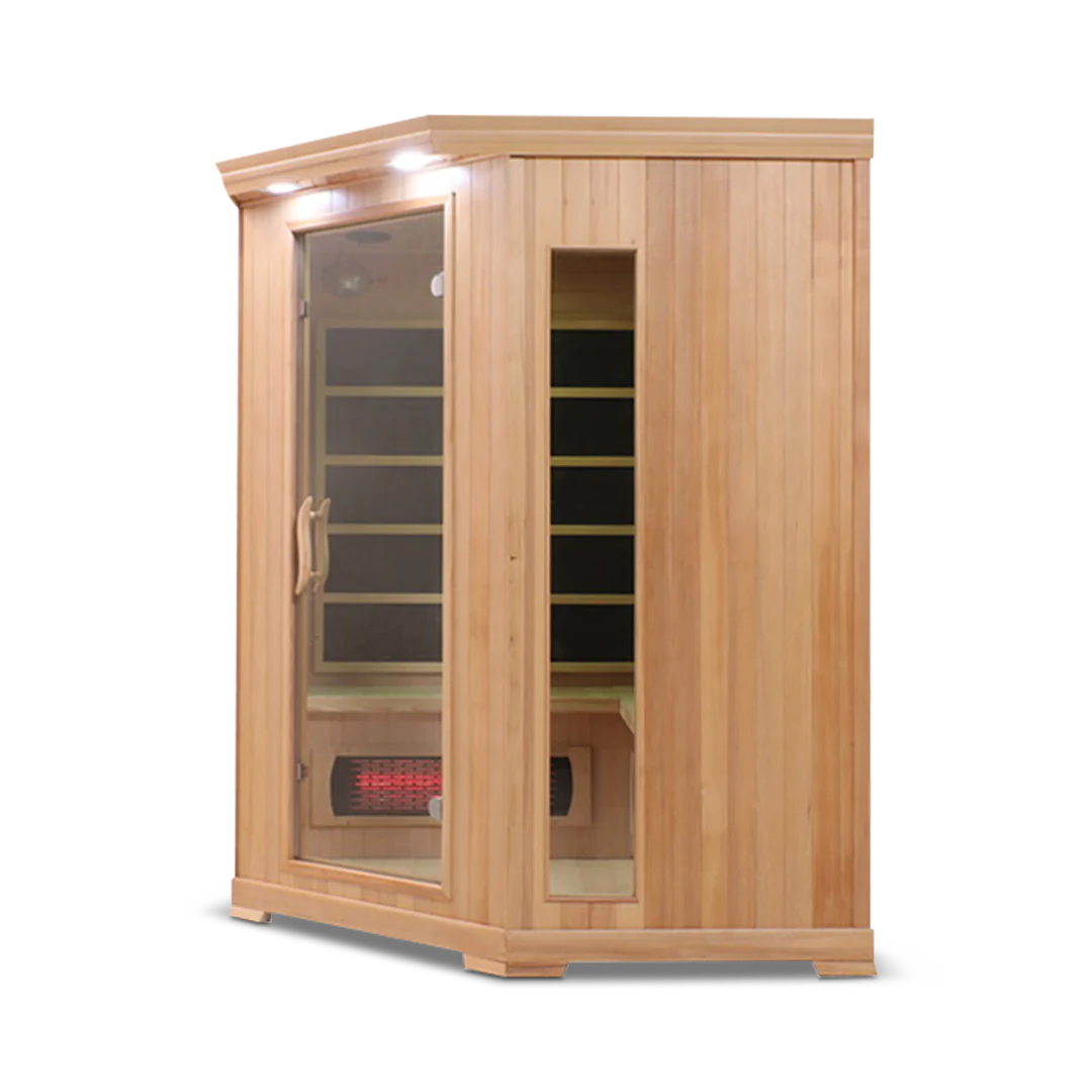 HealthSmart 4 Person Full Spectrum Infrared Corner Sauna Cedar or Hemlock