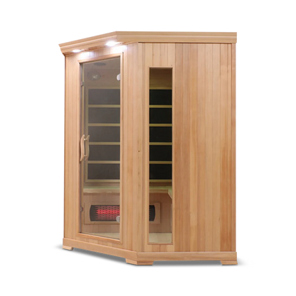 HealthSmart 4 Person Full Spectrum Infrared Corner Sauna Cedar or Hemlock