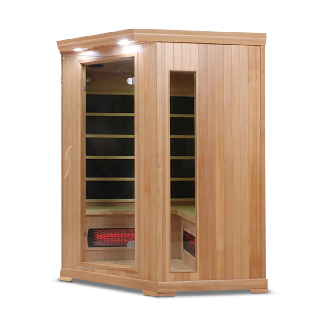 HealthSmart 4 Person Full Spectrum Infrared Corner Sauna Cedar or Hemlock