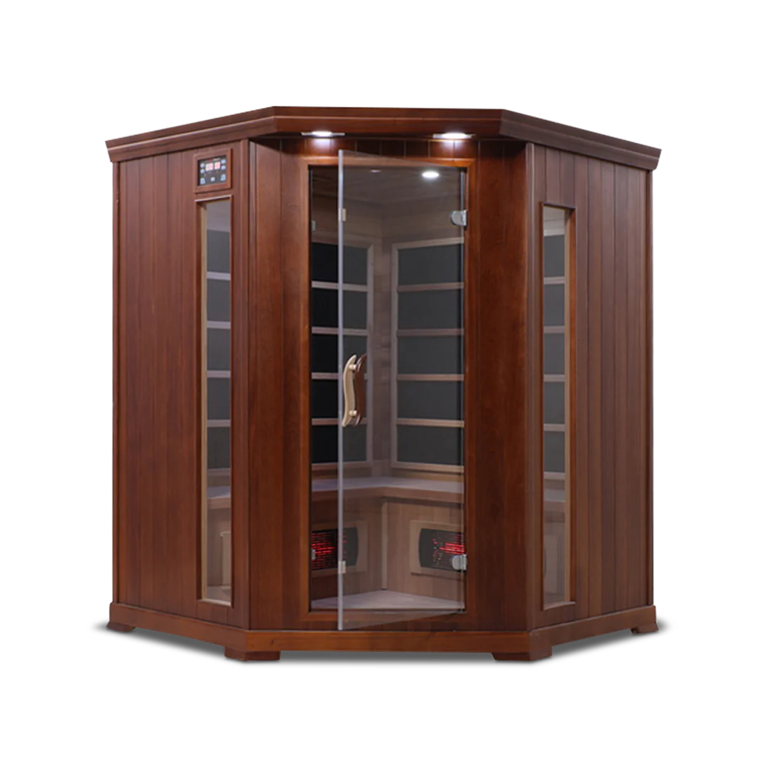 HealthSmart 4 Person Full Spectrum Infrared Corner Sauna Cedar or Hemlock