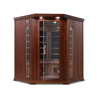 HealthSmart 4 Person Full Spectrum Infrared Corner Sauna Cedar or Hemlock