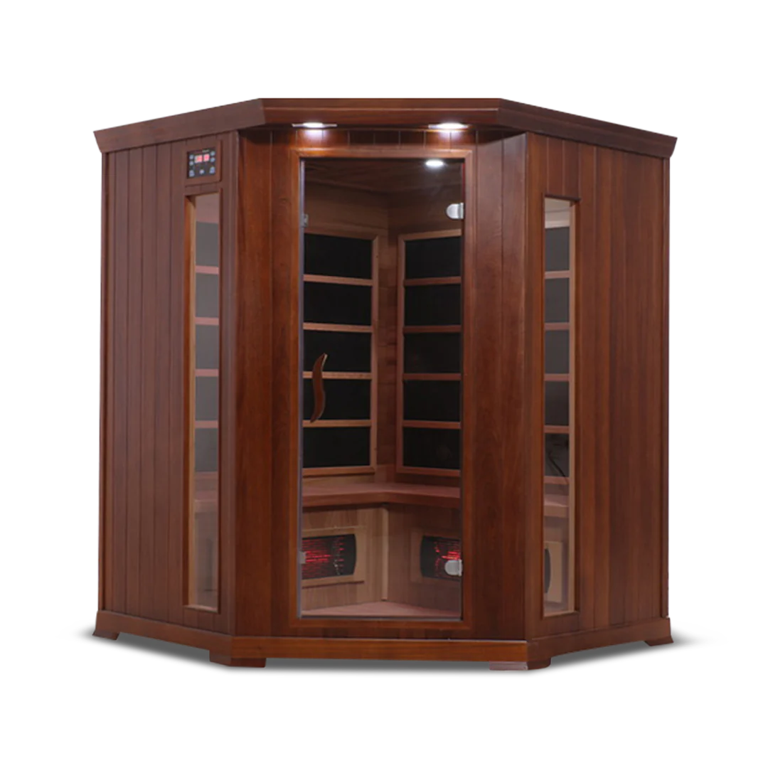 HealthSmart 4 Person Full Spectrum Infrared Corner Sauna Cedar or Hemlock