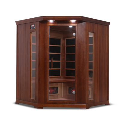 HealthSmart 4 Person Full Spectrum Infrared Corner Sauna Cedar or Hemlock