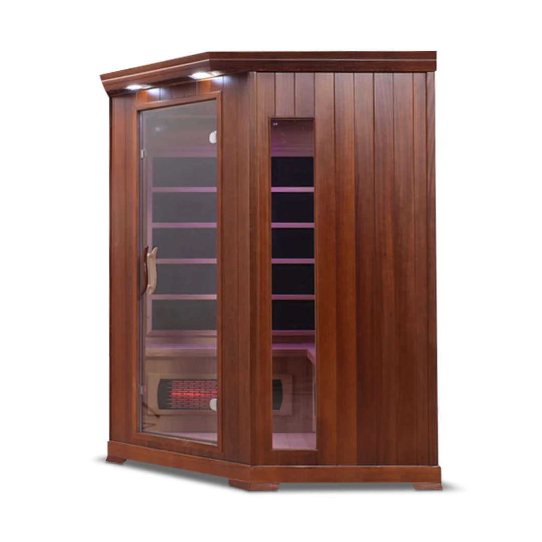 HealthSmart 4 Person Full Spectrum Infrared Corner Sauna Cedar or Hemlock