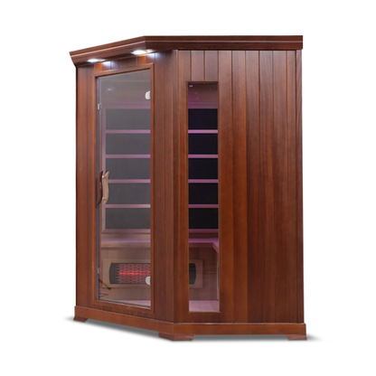 HealthSmart 4 Person Full Spectrum Infrared Corner Sauna Cedar or Hemlock