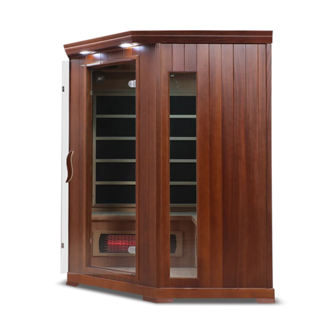 HealthSmart 4 Person Full Spectrum Infrared Corner Sauna Cedar or Hemlock