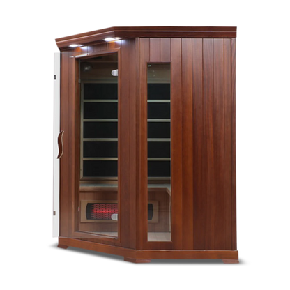 HealthSmart 4 Person Full Spectrum Infrared Corner Sauna Cedar or Hemlock