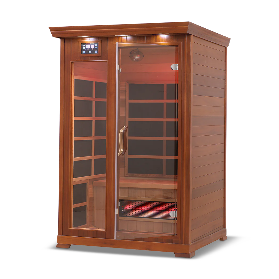 HealthSmart 2 Person FAR Infrared Sauna, Hemlock