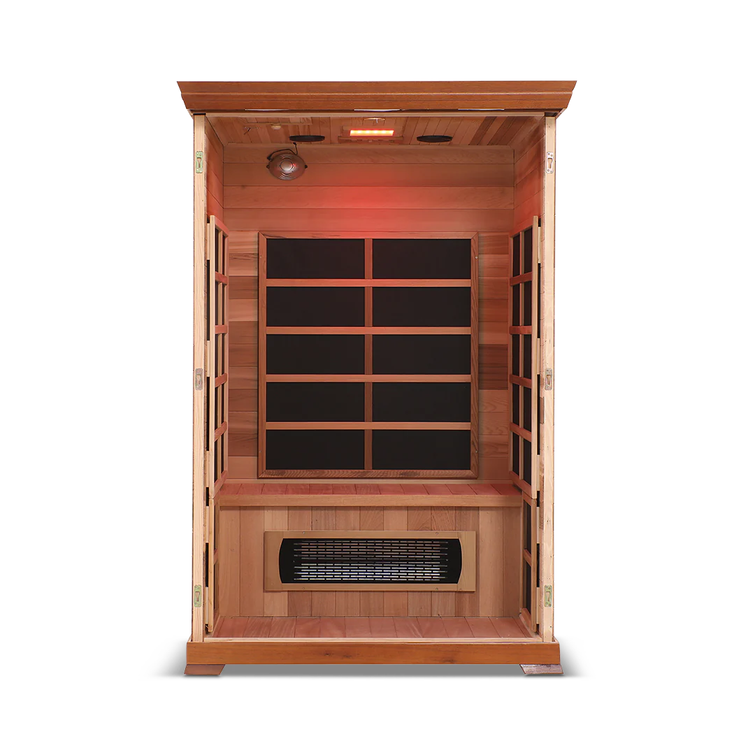 HealthSmart 2 Person FAR Infrared Sauna, Hemlock