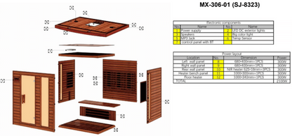 Maxxus MX-M306-01-FS CED 3-person Near Zero EMF Full Spectrum IR Sauna