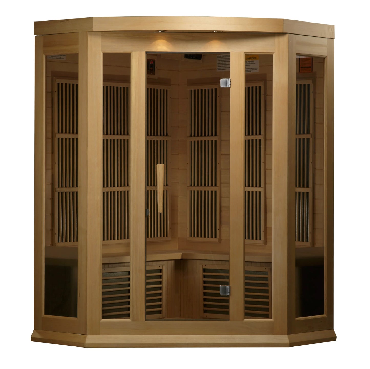 Maxxus MX-K356-01 3-person Corner Low EMF FAR Infrared Sauna Hemlock