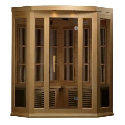 Maxxus MX-K356-01 3-person Corner Low EMF FAR Infrared Sauna Hemlock