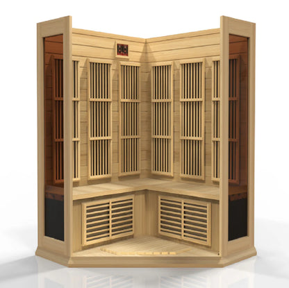 Maxxus MX-K356-01 3-person Corner Low EMF FAR Infrared Sauna Hemlock