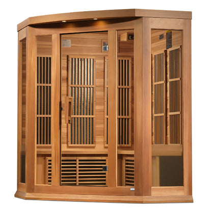 Maxxus MX-K356-01-ZF CED  Avignon 3-person Corner Near Zero EMF FAR Infrared Sauna Red Cedar