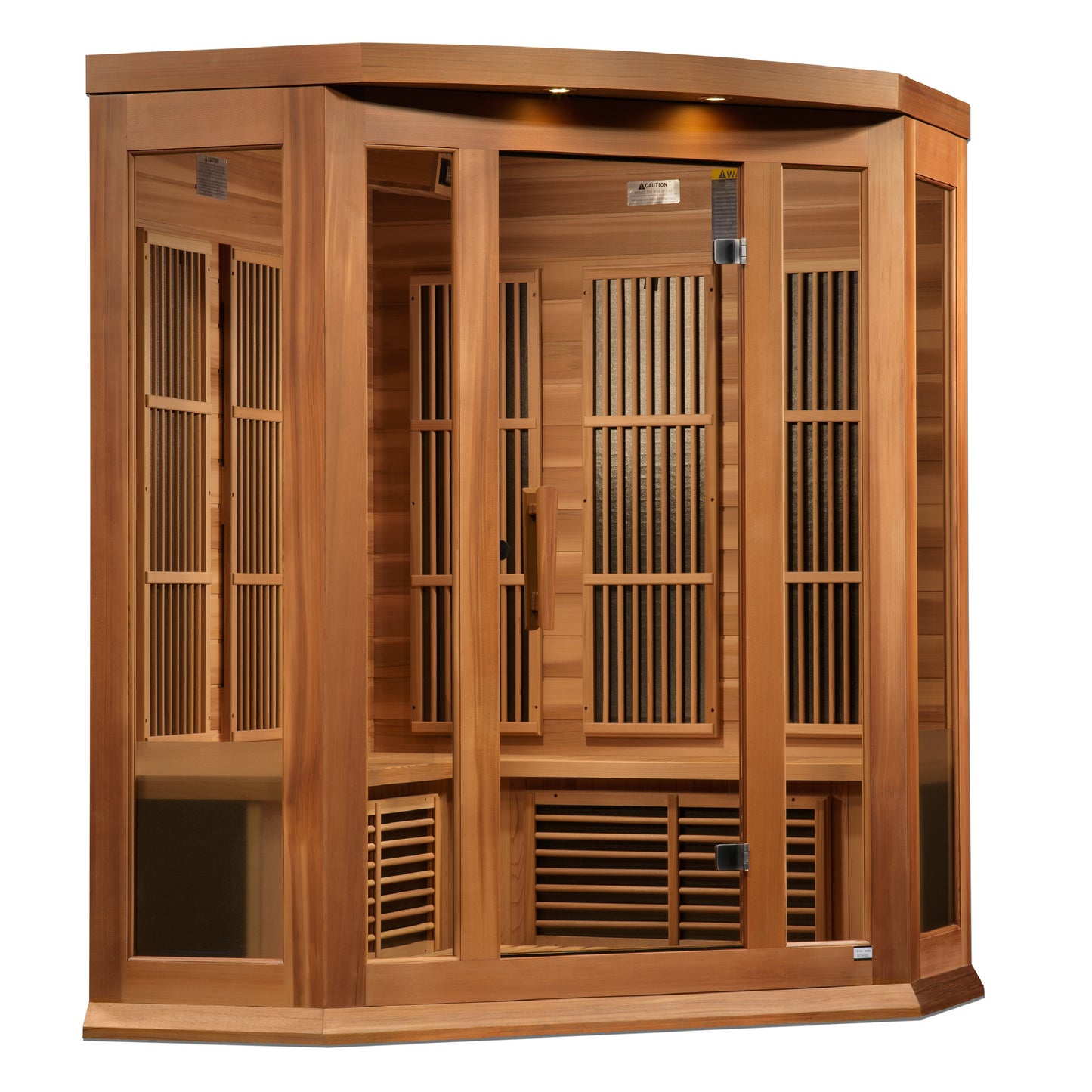 Maxxus MX-K356-01-ZF CED  Avignon 3-person Corner Near Zero EMF FAR Infrared Sauna Red Cedar