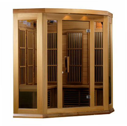 Maxxus MX-K356-01 CED 3-person Corner Low EMF FAR Infrared Sauna Red Cedar