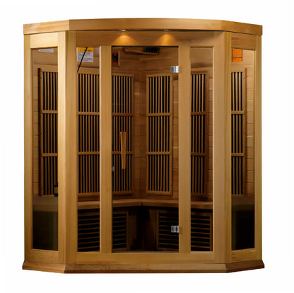 Maxxus MX-K356-01 CED 3-person Corner Low EMF FAR Infrared Sauna Red Cedar