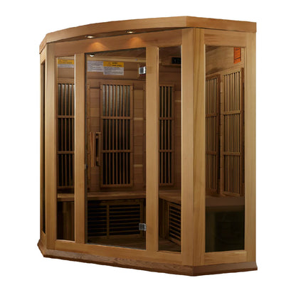 Maxxus MX-K356-01 CED 3-person Corner Low EMF FAR Infrared Sauna Red Cedar