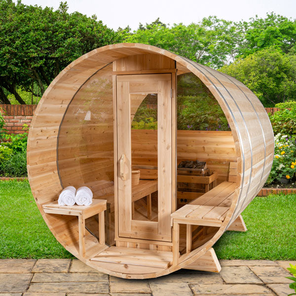 Canadian Timber Serenity MP CTC2245MPE 4-person Outdoor Sauna w/Glass Front and Back