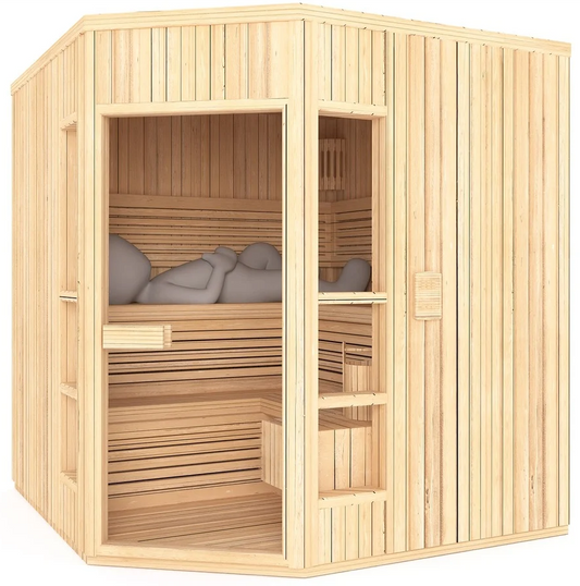 Kobe Med Wood indoor sauna seats 2-6 people, infrared and steam hybrid